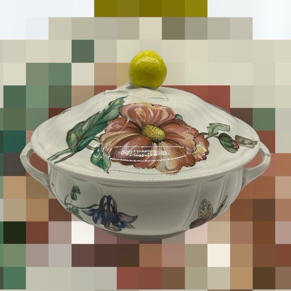 Villeroy & Boch Bouquet Covered Serving Bowl Vintage Serve Ware Bakeware 8 Inch - Picture 4 of 16